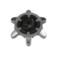 Top view of replaceable golf spike on a white background
