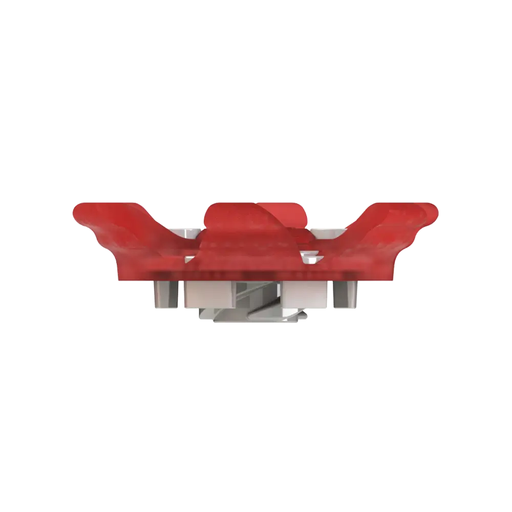 Side angle of red Pivix Golf Spikes