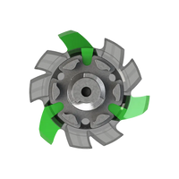 Top view of green and gray Tour Flex Pro golf spike traction device on a white background