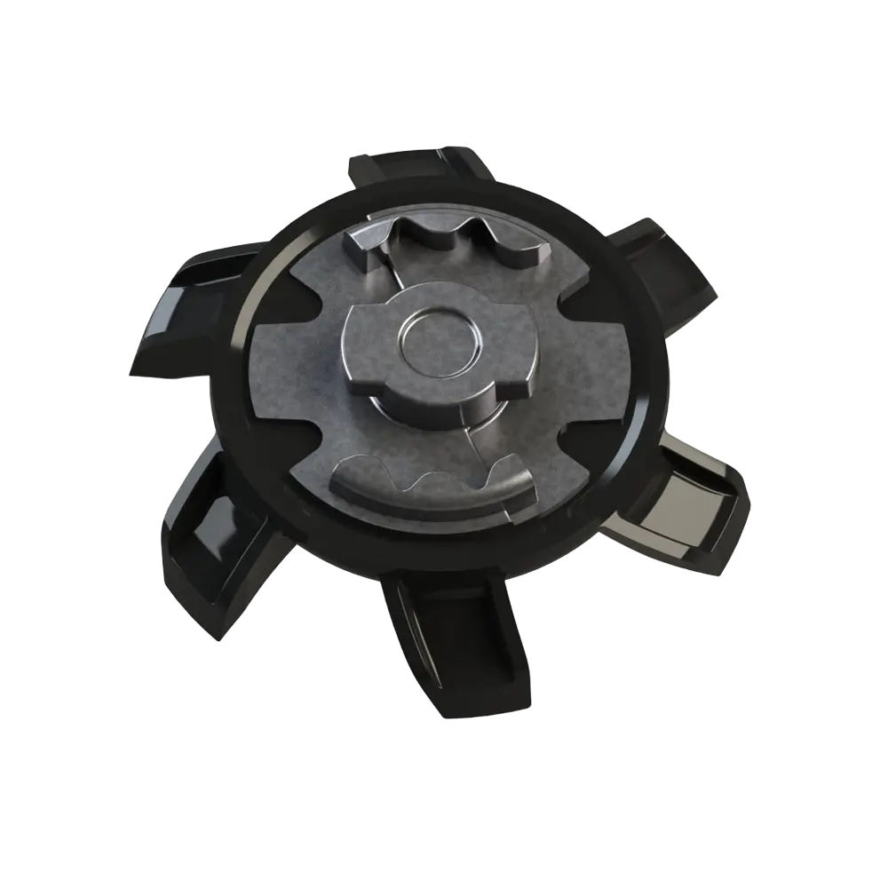 Back side of the black Stealth Golf Spikes