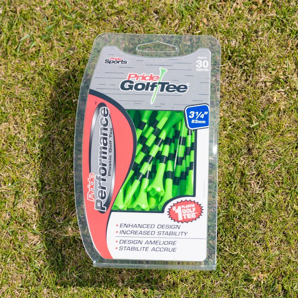 3 ¼" Striped Pride Performance® Plastic Tees - Citrus Green