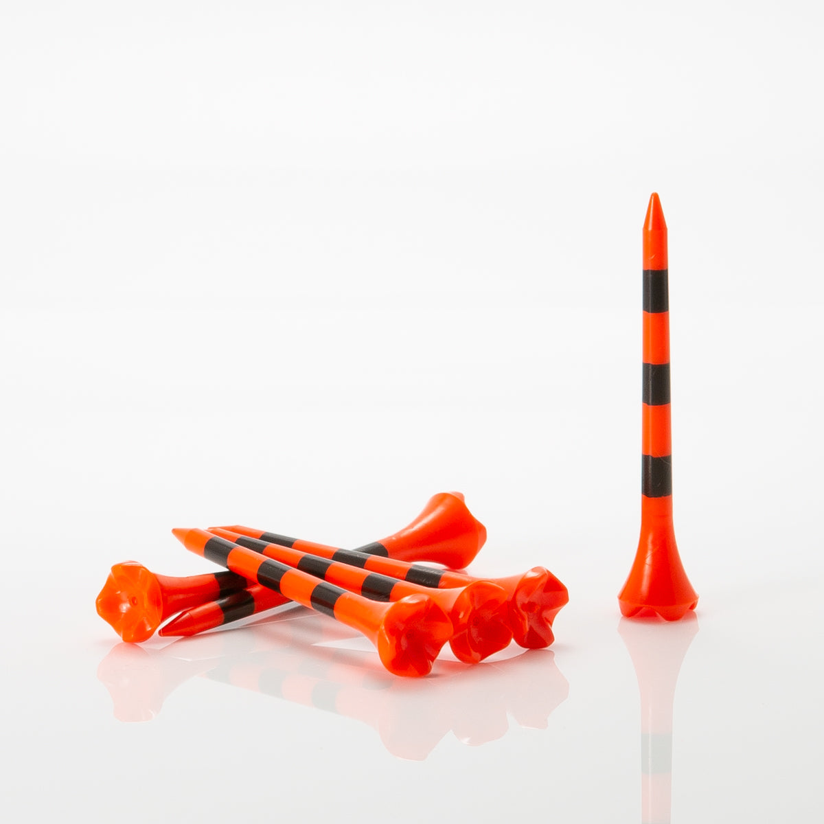 2 ¾" Striped Pride Performance® Plastic Tees - Citrus Orange