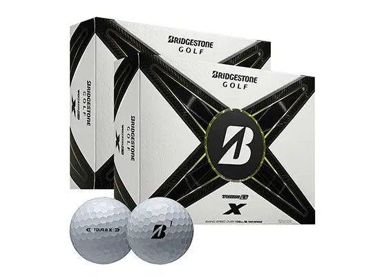 Two Bridgestone Tour BX golf balls and packages.