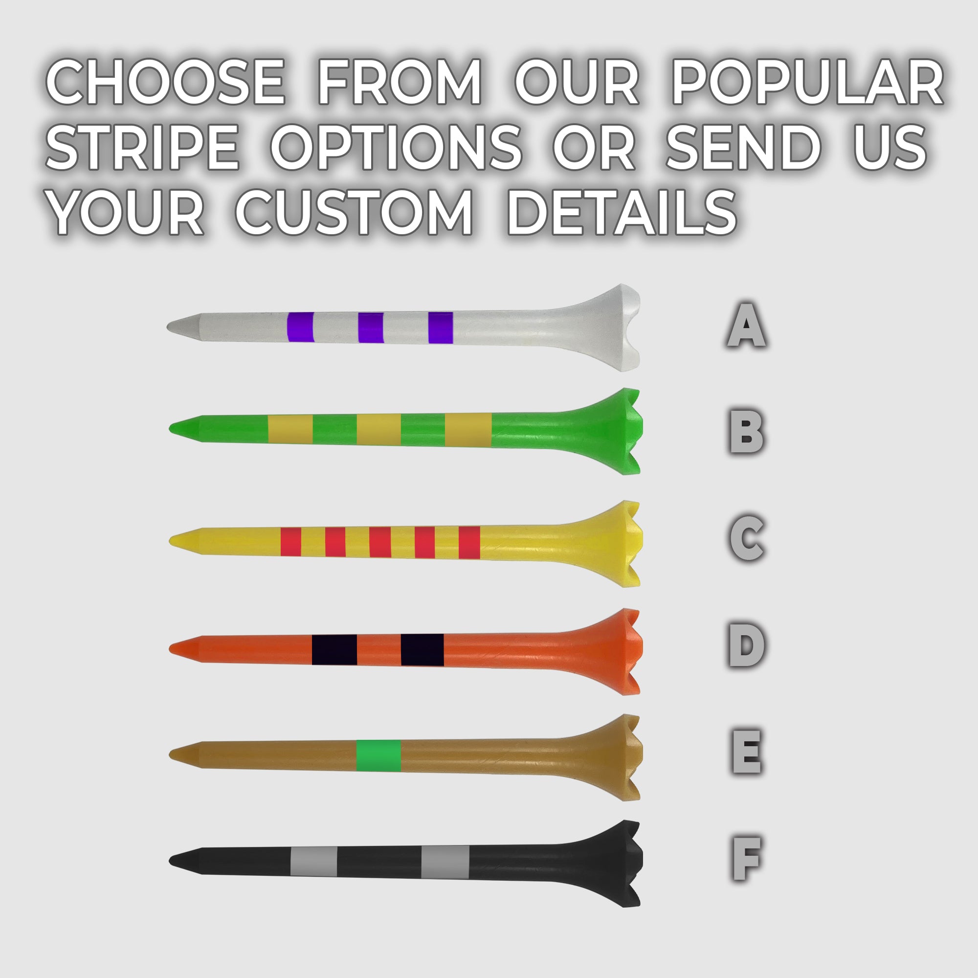 2 3/4" Custom Striped Pride Performance® Golf Tees