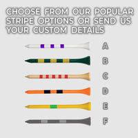 2 ¾" Custom Striped Wood Golf Tees