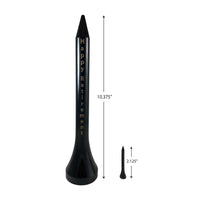 Dimensions of the black Personalized Jumbo Wooden Golf Tee Trophy.