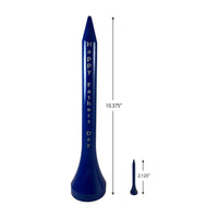 Dimensions of the blue Personalized Jumbo Wooden Golf Tee Trophy.