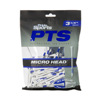 Bag of golf tees with a white background