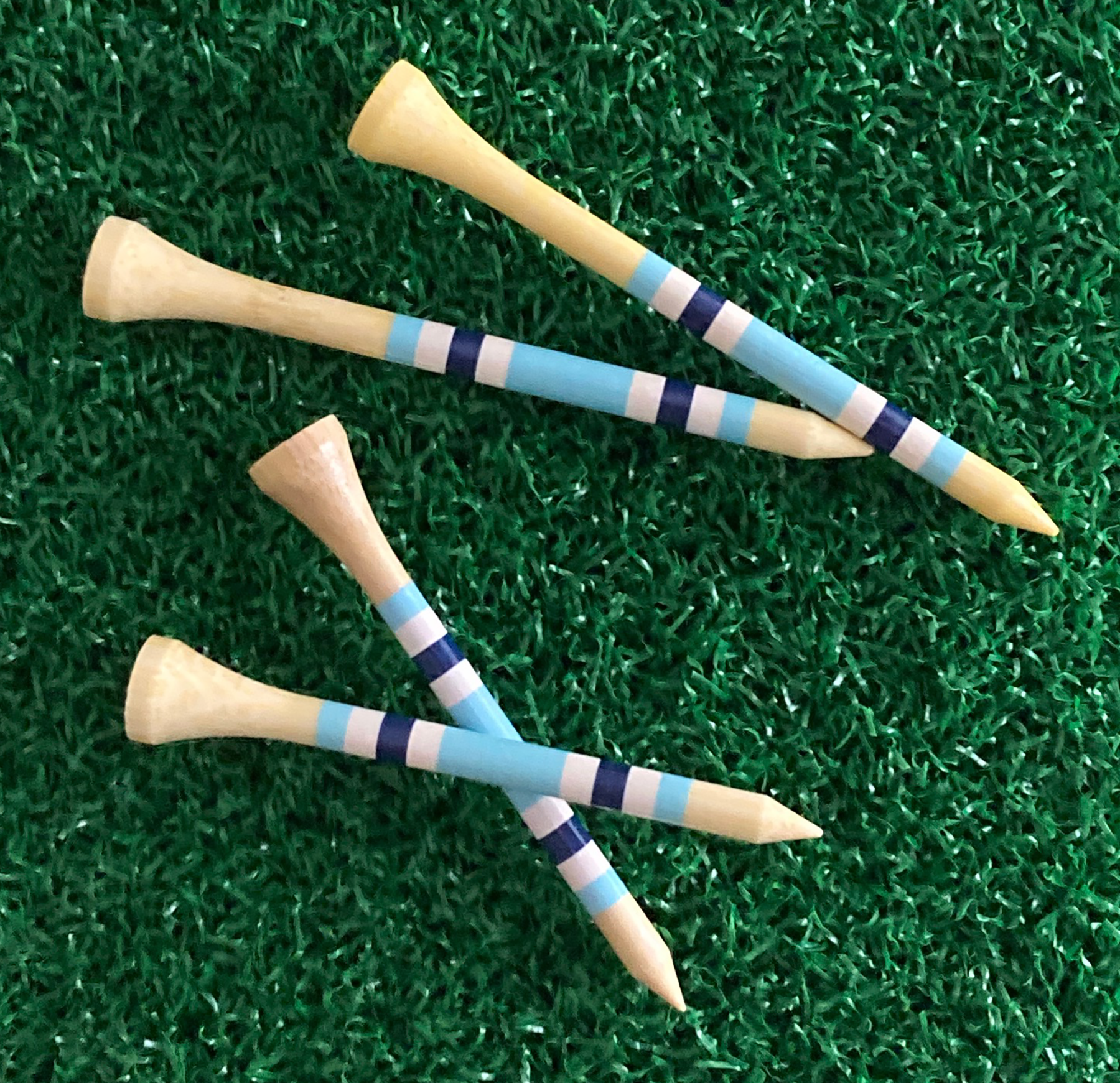 Nova Bamboo Golf Tees™ - Blue / White / Navy