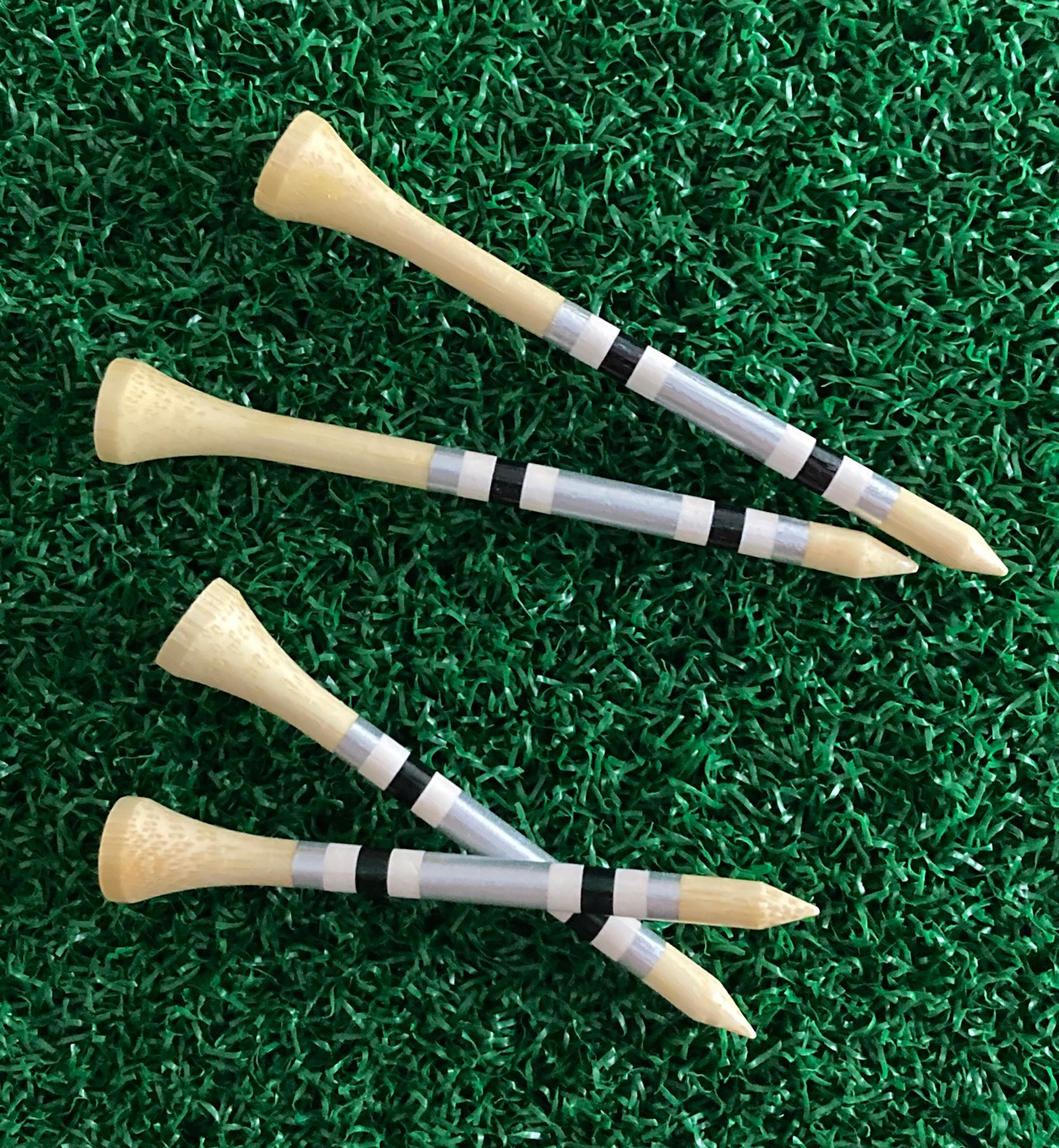 Nova Bamboo Golf Tees™ - Silver / White / Black