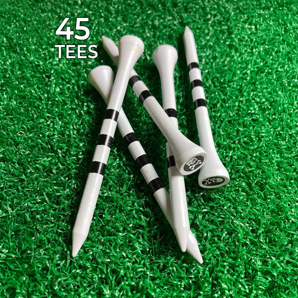 Five skull print PrideSports Special Edition Wood Golf Tees.