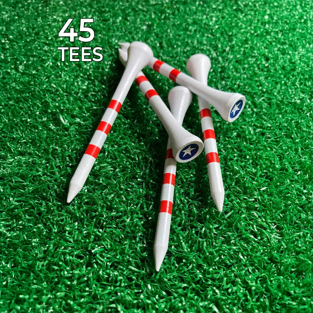 Five stars and stripes print PrideSports Special Edition Wood Golf Tees.