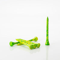 Six Green/Yellow tees laying by one another.