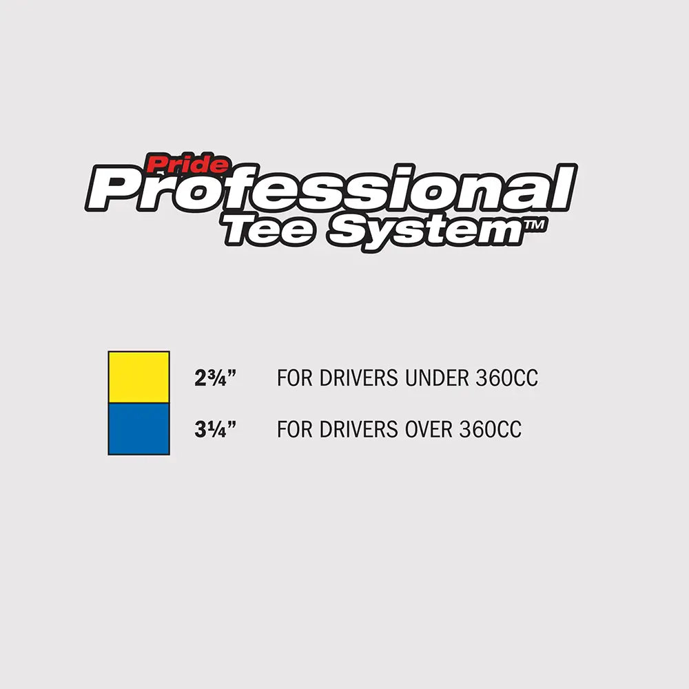 Pride PTS compare chat. 2-3/4" for drivers under 360cc, 3-1/4" for drivers over 360cc.