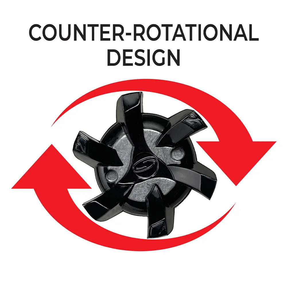 Stealth Golf Spikes showing the counter-rotational design.