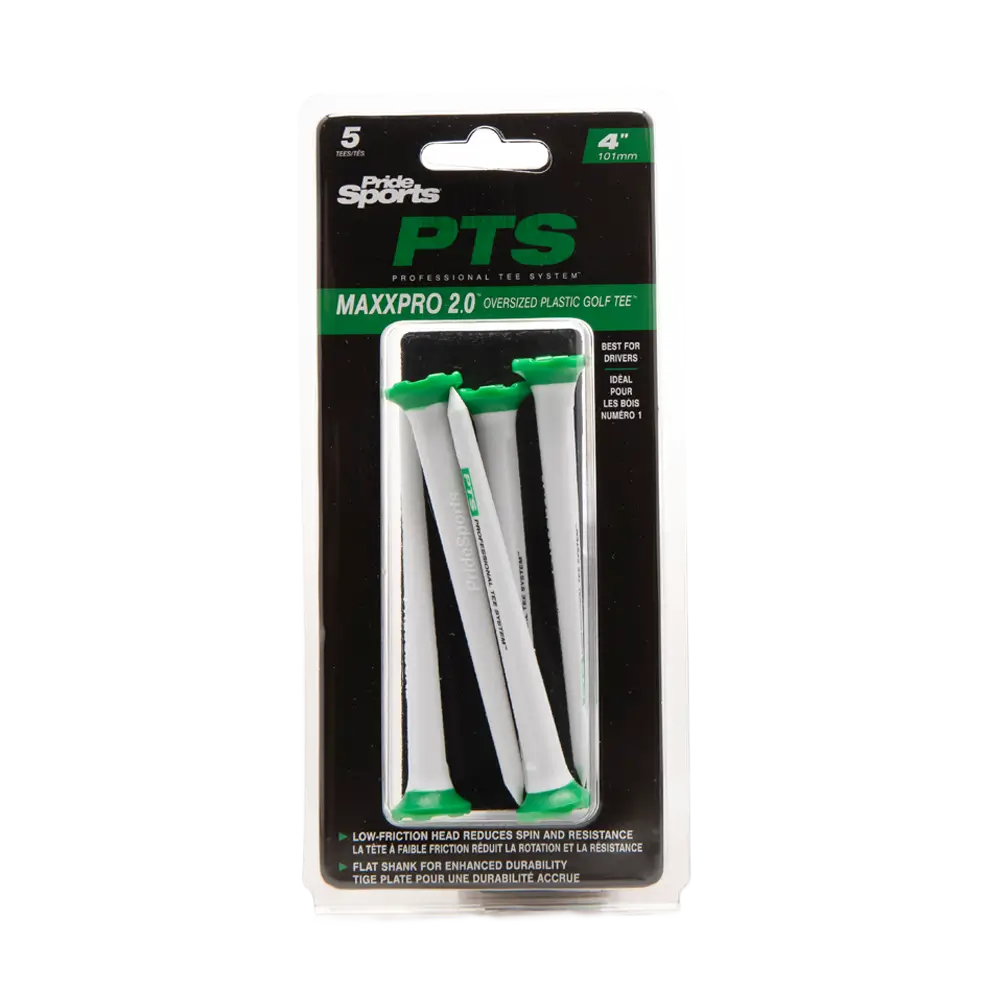 PTS 4" packaging with 4" tees next to the package.