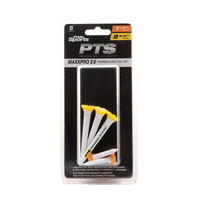 PTS 3-1/4 and 1-1/2"" packaging with 3-1/4" and 1-1/2" tees next to the package.