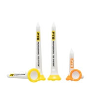 Three 2-3/4" tees and two 1-1/2" tees sitting by one another.