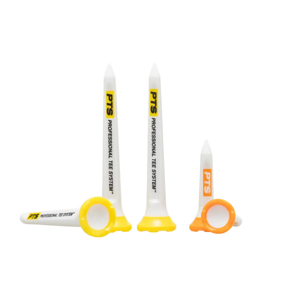 Three 2-3/4" tees and two 1-1/2" tees sitting by one another.