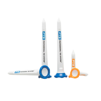 Three 3-1/4" tees and three 1-1/2" tees stacked by one another.