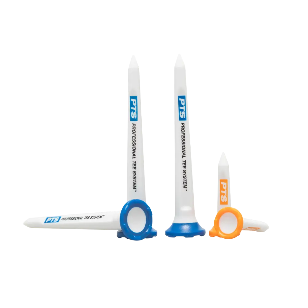 Three 3-1/4" tees and three 1-1/2" tees stacked by one another.