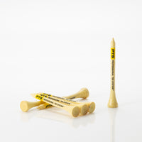 Six Professional Tee System™ (PTS)- 2 3/4" Bamboo Tees laying on one another.