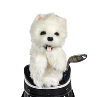 Golf club headcover shaped like a plush Westie dog.