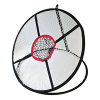 Practice chipping net with a smalelr center circle in red on a white background