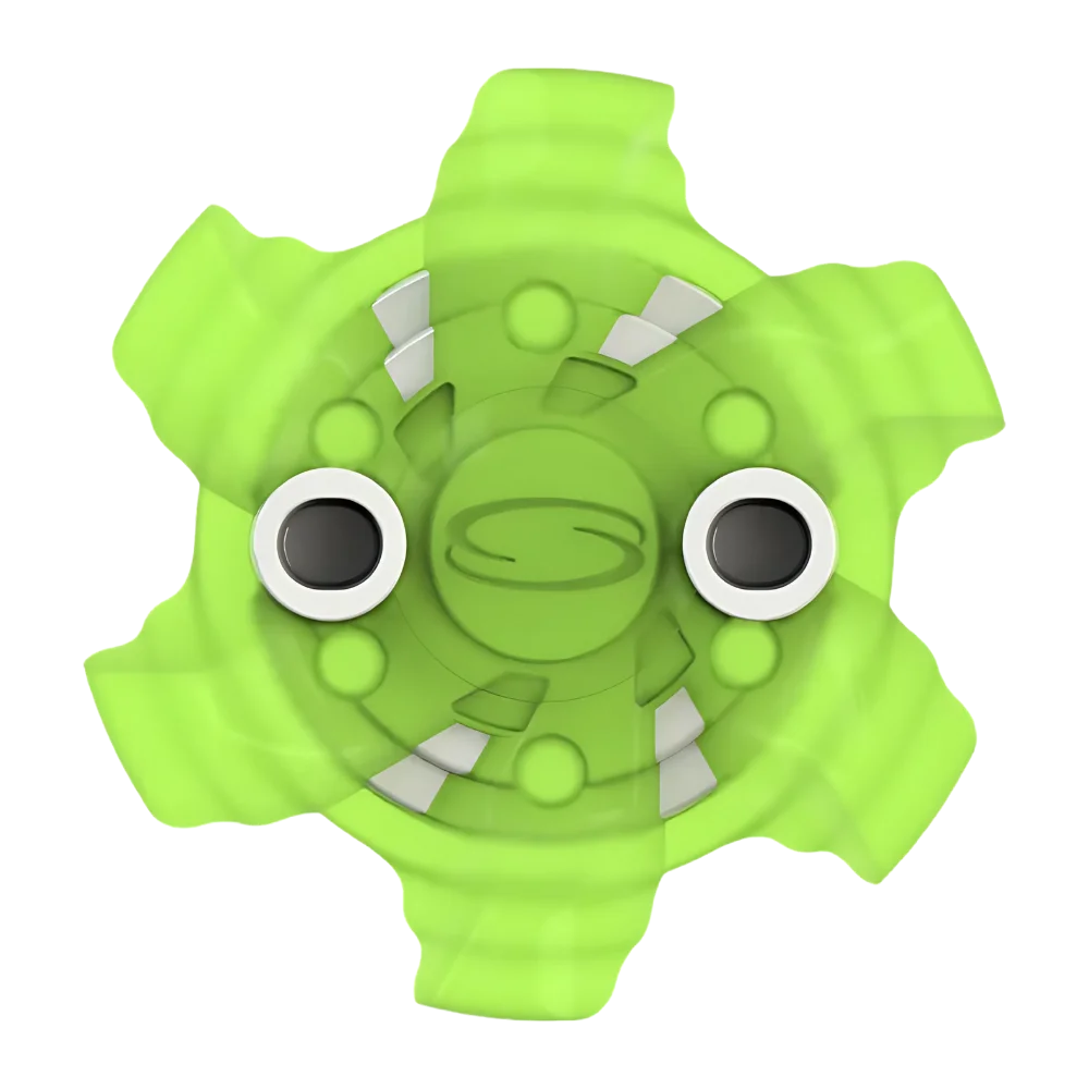 Front angle of green Pivix Golf Spikes