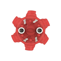 Front angle of red Pivix Golf Spikes