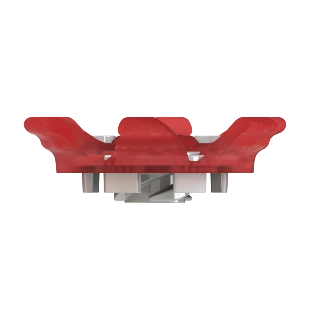 Side angle of red Pivix Golf Spikes