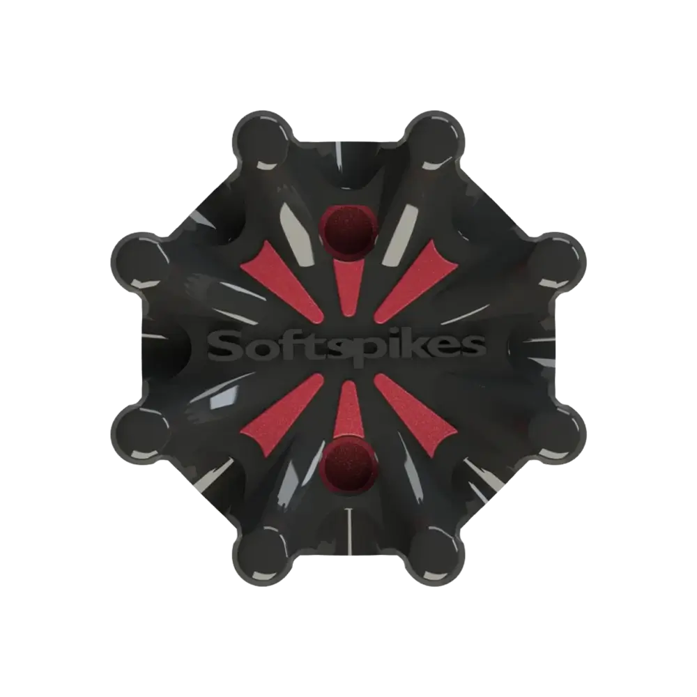 Pulsar® Golf Spikes – Small Metal | Black/Red – Golftees.com