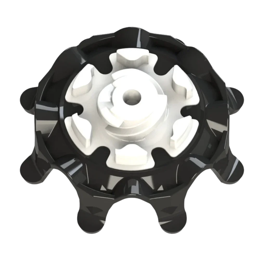 Back angle of black Pulsar Golf Spikes