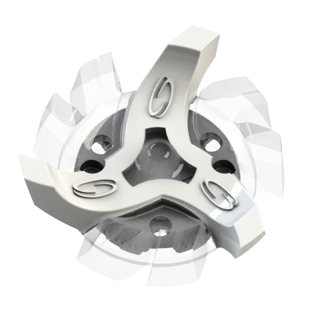 Side angle of white Tour Flex Pro Golf Spikes