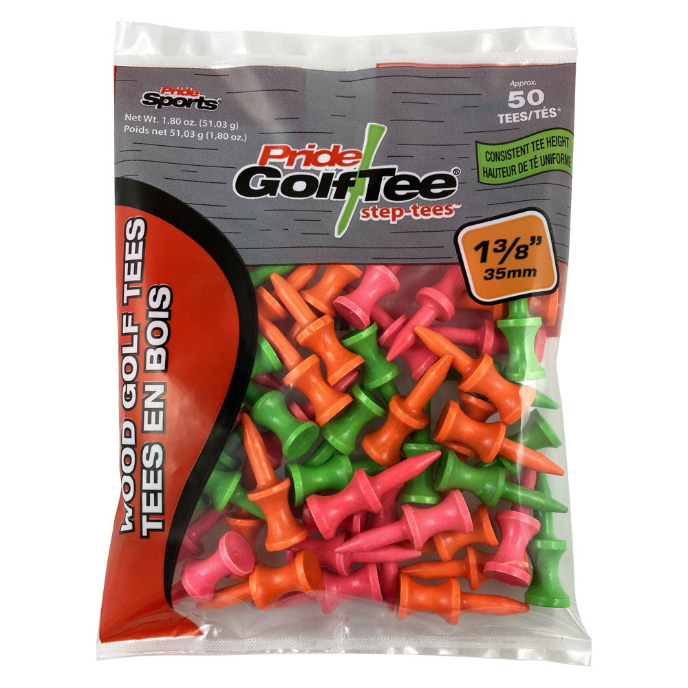 1 3/8" Pride Golf Tee Step Tees - 50ct