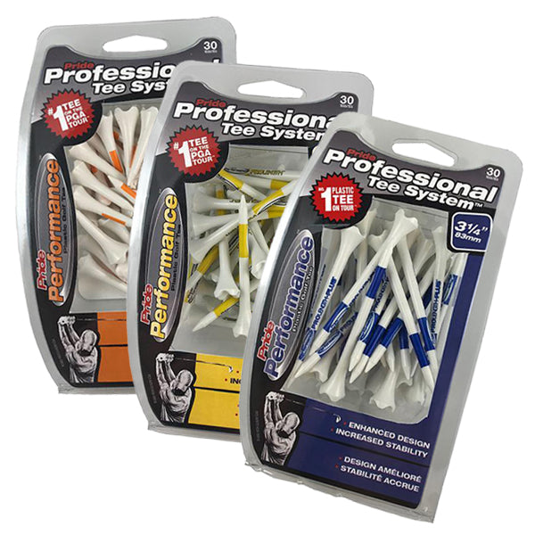 Professional Tee System® (PTS) Pride Performance® Plastic Tees - 30ct Packs