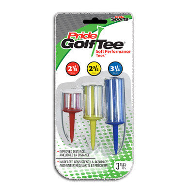 Pride Golf Tee® Soft Performance Nylon Bristle Tees • 3-Tee Multi-Pack