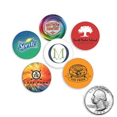 Personalized Quarter Size Plastic Ball Markers plastic golf ball markers