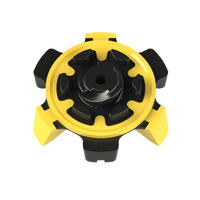 Back angle of the yellow and black Scorpion Stinger Golf Spikes