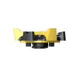 Side angle of the yellow and black Scorpion Stinger Golf Spikes