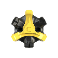 Front angle of the yellow and black Scorpion Stinger Golf Spikes