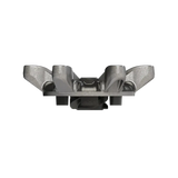 Side view of replaceable golf spike on a white background