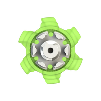 Back angle of green Pivix Golf Spikes