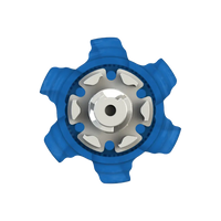 Back angle of blue Pivix Golf Spikes