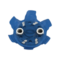 Front side angle of blue Pivix Golf Spikes