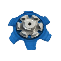 Back angle of blue Pivix Golf Spikes