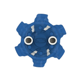 Front angle of blue Pivix Golf Spikes