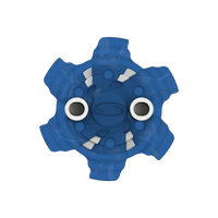 Front angle of blue Pivix Golf Spikes