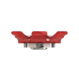 Side angle of red Pivix Golf Spikes