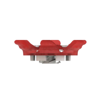 Side angle of red Pivix Golf Spikes